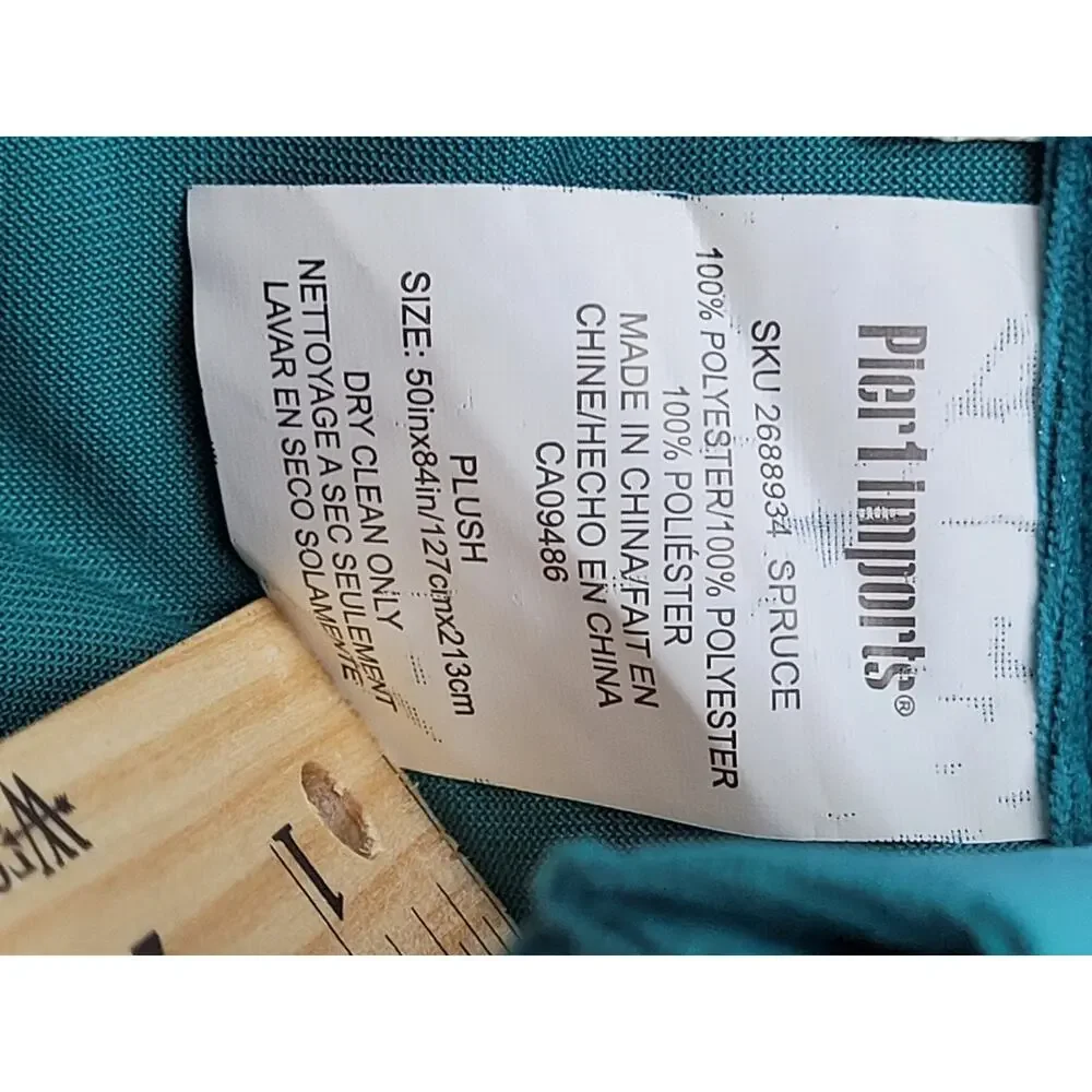 Pier1 Imports Spruce Teal Textured Opaque Grommet Curtain Panel 50x84